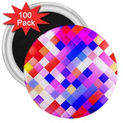 Squares Pattern Geometric Seamless 3  Magnets (100 Pack)