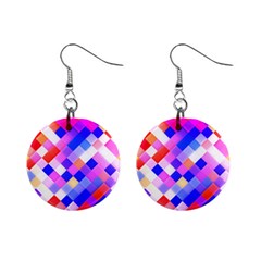 Squares Pattern Geometric Seamless Mini Button Earrings