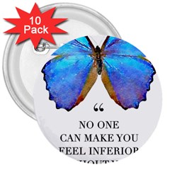 Inferior Quote Butterfly 3  Buttons (10 Pack) 