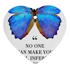 Inferior Quote Butterfly Heart Ornament (two Sides) by SheGetsCreative