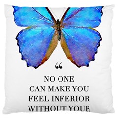 Inferior Quote Butterfly Large Flano Cushion Case (one Side) by SheGetsCreative