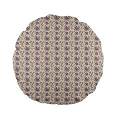 Baatik Floral Print 4 Standard 15  Premium Flano Round Cushions by designsbymallika
