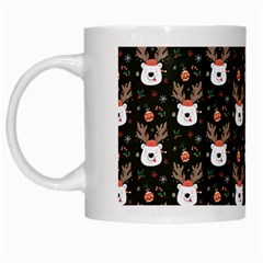 Bear Rein Deer Christmas White Mugs by designsbymallika