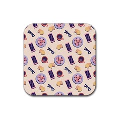 Breakfast Love Breakfast Love Rubber Coaster (square)  by designsbymallika