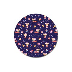 Cat Astro Love Magnet 3  (round)