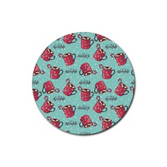 Hot Chocolate Hot Chocolate Rubber Round Coaster (4 Pack)  by designsbymallika