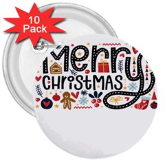 Merry Merry 3  Buttons (10 Pack)  by designsbymallika