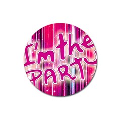 Party Concept Typographic Design Magnet 3  (round) by dflcprintsclothing