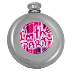 Party Concept Typographic Design Round Hip Flask (5 Oz) by dflcprintsclothing