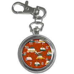Cute Merry Christmas And Happy New Seamless Pattern With Cars Carrying Christmas Trees Key Chain Watches