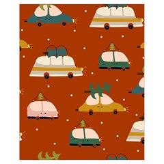 Cute Merry Christmas And Happy New Seamless Pattern With Cars Carrying Christmas Trees Drawstring Bag (small) by EvgeniiaBychkova