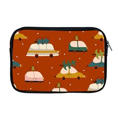 Cute Merry Christmas And Happy New Seamless Pattern With Cars Carrying Christmas Trees Apple Macbook Pro 17  Zipper Case by EvgeniiaBychkova