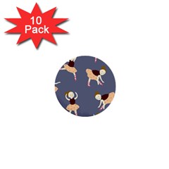 Cute  Pattern With  Dancing Ballerinas On The Blue Background 1  Mini Buttons (10 pack) 