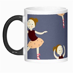Cute  Pattern With  Dancing Ballerinas On The Blue Background Morph Mugs