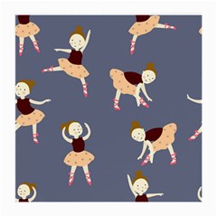 Cute  Pattern With  Dancing Ballerinas On The Blue Background Medium Glasses Cloth (2 Sides)