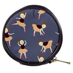 Cute  Pattern With  Dancing Ballerinas On The Blue Background Mini Makeup Bag