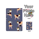 Cute  Pattern With  Dancing Ballerinas On The Blue Background Playing Cards 54 Designs (Mini) Front - Spade3