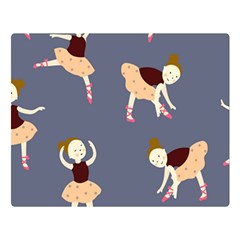 Cute  Pattern With  Dancing Ballerinas On The Blue Background Double Sided Flano Blanket (Large) 