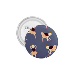 Cute  Pattern With  Dancing Ballerinas On The Blue Background 1 75  Buttons by EvgeniiaBychkova
