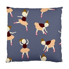 Cute  Pattern With  Dancing Ballerinas On The Blue Background Standard Cushion Case (one Side) by EvgeniiaBychkova