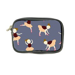 Cute  Pattern With  Dancing Ballerinas On The Blue Background Coin Purse by EvgeniiaBychkova