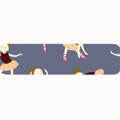 Cute  Pattern With  Dancing Ballerinas On The Blue Background Large Bar Mats by EvgeniiaBychkova