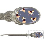 Cute  Pattern With  Dancing Ballerinas On The Blue Background Letter Opener Front