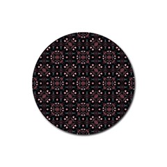 Dark Seamless Gemoetric Print Mosaic Rubber Round Coaster (4 Pack)  by dflcprintsclothing