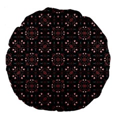 Dark Seamless Gemoetric Print Mosaic Large 18  Premium Flano Round Cushions