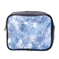 Blue Alcohol Ink Mini Toiletries Bag (two Sides) by Dazzleway