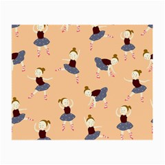 Cute  Pattern With  Dancing Ballerinas On Pink Background Small Glasses Cloth by EvgeniiaBychkova