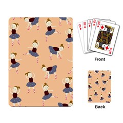 Cute  Pattern With  Dancing Ballerinas On Pink Background Playing Cards Single Design (rectangle) by EvgeniiaBychkova