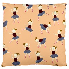 Cute  Pattern With  Dancing Ballerinas On Pink Background Standard Flano Cushion Case (one Side) by EvgeniiaBychkova