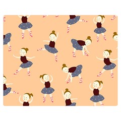 Cute  Pattern With  Dancing Ballerinas On Pink Background Double Sided Flano Blanket (medium)  by EvgeniiaBychkova