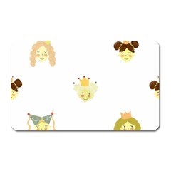 Cute Delicate Seamless Pattern With Little Princesses In Scandinavian Style With Texture Of Natural Magnet (rectangular)