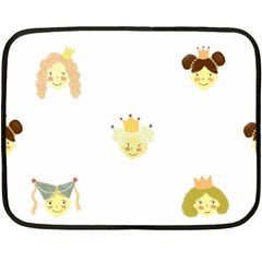 Cute Delicate Seamless Pattern With Little Princesses In Scandinavian Style With Texture Of Natural Fleece Blanket (mini) by EvgeniiaBychkova
