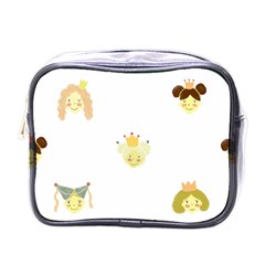 Cute Delicate Seamless Pattern With Little Princesses In Scandinavian Style With Texture Of Natural Mini Toiletries Bag (one Side) by EvgeniiaBychkova