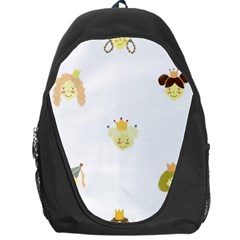 Cute Delicate Seamless Pattern With Little Princesses In Scandinavian Style With Texture Of Natural Backpack Bag by EvgeniiaBychkova