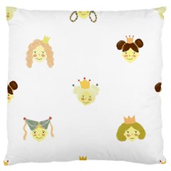 Cute Delicate Seamless Pattern With Little Princesses In Scandinavian Style With Texture Of Natural Large Flano Cushion Case (two Sides)