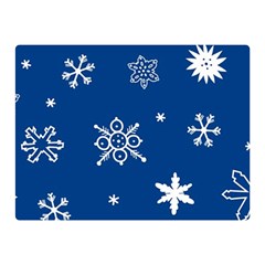 Christmas Seamless Pattern With White Snowflakes On The Blue Background Double Sided Flano Blanket (mini)  by EvgeniiaBychkova