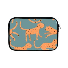 Vector Seamless Pattern With Cute Orange And  Cheetahs On The Blue Background  Tropical Animals Apple Ipad Mini Zipper Cases by EvgeniiaBychkova