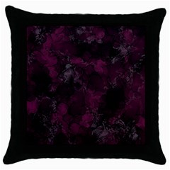 Purple Alcohol Ink Throw Pillow Case (black) by Dazzleway