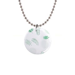 Flower Branch Corolla Wreath Vector 1  Button Necklace