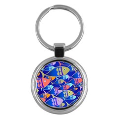 Sea Fish Illustrations Key Chain (round)