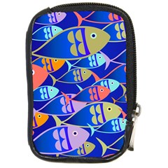 Sea Fish Illustrations Compact Camera Leather Case