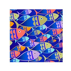 Sea Fish Illustrations Small Satin Scarf (square)