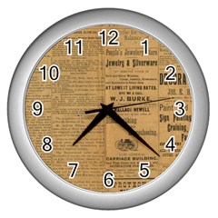 Antique Newspaper 1888 Wall Clock (silver) by ArtsyWishy