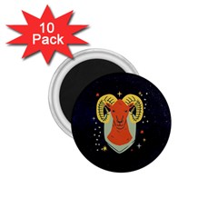 Zodiak Aries Horoscope Sign Star 1 75  Magnets (10 Pack)  by Alisyart