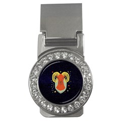 Zodiak Aries Horoscope Sign Star Money Clips (cz) 