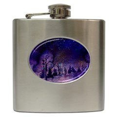 Winter Nights In The Forest Hip Flask (6 Oz) by ArtsyWishy